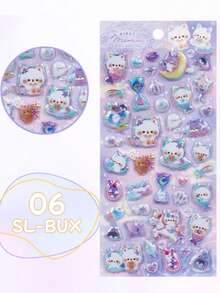 3D立体可爱贴纸，精致装饰贴纸，采用海绵和塑料材质制成。两种款式可选。可用于制作贴纸簿、笔记本、冰箱贴，以及DIY手机壳装饰。也适用于家庭聚会、生日派对、圣诞节等各种场合。推荐作为礼物送给朋友和孩子。 - 彩色 - 查看 9