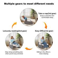 Silla reclinable Mecedora para Adultos, Moderna Silla reclinable tapizada de Felpa con Bolsillo Lateral, Tres Niveles de Ajuste, sillas Modernas para sofá de guardería - Blanco - Ver 4