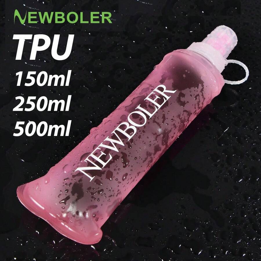 NEWBOLER 150ml/250ml/500ml Collapsible TPU Soft Water Bottle, Outdoor Sports Portable Water Bag For Running Camping