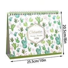 Calendario de escritorio de espiral de doble cara 2026, suministros de oficina y estudio, planificador anual, lista de tareas, planificador mensual/diario, regalo - Multicolor - Ver 8