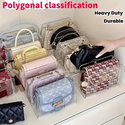 Conjunto de 2 Sacos Organizadores Transparentes para Guarda-Roupa, Divisória para Bolsas, Prateleira Desmontável para Armário, Ideal para Quarto, Banheiro, Escritório e Outros Ambientes, Prateleira Organizadora Prática para Livros, Prateleira Organizadora em Formato de L, Otimização de Espaço, Caixa Organizadora para Carro, Prateleira Organizadora para Gavetas, Ideal para Guardar Roupas, Divisória de Guarda-Roupa, Pode Armazenar Suéteres, Meias, Calças, Jeans, Roupas Íntimas, etc. Observação: Bolsas Grandes Podem Não Caber. Compare as Medidas nas Imagens.