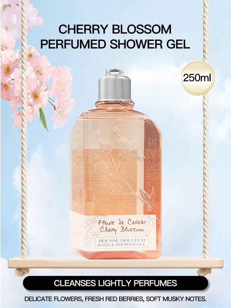 250ml L'Occitane Sweet Cherry Blossom Scented Shower Gel - 250ml-sweet Cherry Blossom Fragrance Bath - View 1