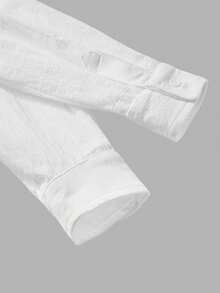 Blusa blanca para mujer, de tela transpirable para comodidad, diseño de bolsillo con cuello, simple y elegante para vacaciones, reuniones familiares, viajes casuales y salidas, silueta holgada y favorecedora, camisa de fiesta para mujer, top elegante para mujer, ropa de resort para mujer, conjunto de vacaciones para mujer, atuendo casual para mujer - Blanco - Ver 6