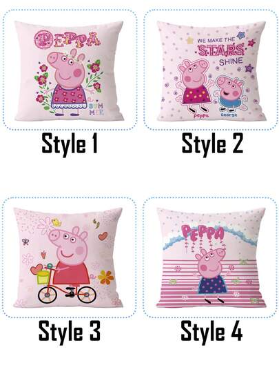  Imágenes animadas de Peppa Pig, cojines decorativos lindos, sofá, sala de estar, funda de almohada de cintura de terciopelo, almohada y cojín