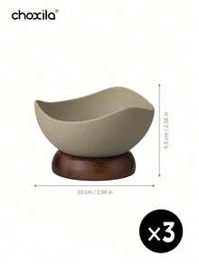 choxila 1/2/3件套陶瓷木底甜点杯、椰枣碗、冰淇淋碗、干果托盘、盘子、巧克力盘，适用于家庭、派对、餐厅、咖啡馆、婚礼、斋月等场合。 - 碗 - 查看 9