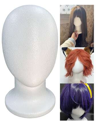 Modelo de cabeza humana de espuma, estable y ligero, soporte para exhibición de pelucas sintéticas, adecuado para joyas, tocados, exhibición de sombreros, cabeza de maniquí de espuma