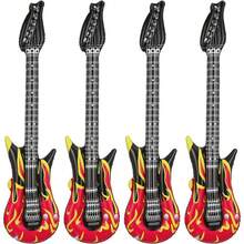 VILLCASE Juego de Juguetes Inchables, 4 Piezas Guitarra Inflable Estrella de Rock para Niños, Juguete De PVC Multicolor para Fiestas, Cumpleaños, Navidad, Halloween, Escenario,37266533 - Multicolor - Ver 1