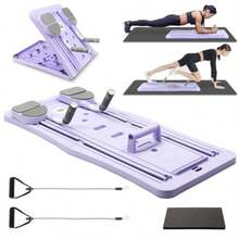 XGHTabla Multifuncional para Abdina Tabla de Pilates Máquina 4 en 1 Ejercicio de Tabla Abdinal Equo esional de Pilates para es Mujeres - Prpura - Ver 7