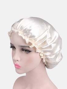 2件装女士缎面蕾丝边睡眠帽、化疗帽、护发帽，适合日常使用