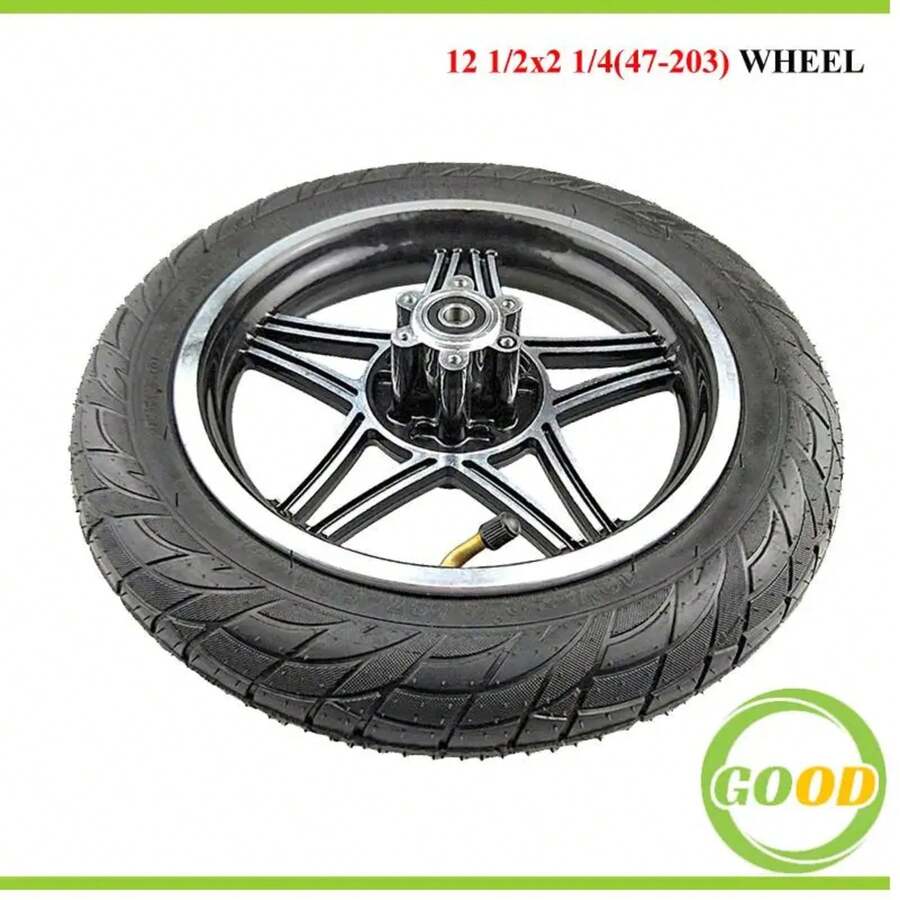 Rueda de freno de disco de 12 1/2x1.75x2 1/4(47-203) con neumático para patinetas eléctricas de 12 pulgadas, bicicletas y motocicletas - rueda - Ver 1