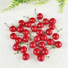 2pcs Simulated Foam Cherry, Simulated Fruit Cherry Model, Restaurant Window Decoration, Shooting Props, Table Decoration, Random Color Delivery - 隨機顏色 - 查看 4