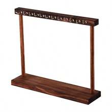 1pc Walnut Color Metal Jewelry Display Rack, Fashion Necklace Organizer, Jewelry Store Accessory, Home Necklace Storage, Essential For Back To School Season