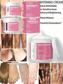 1 件装身体美白霜，用于修复关节和大腿内侧、暗沉、保湿、提亮和提亮肤色，身体亮白霜修复腋下暗沉、关节黑头、大腿内侧亮泽肌肤，滋润美容肌肤