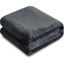 Oversized King Fleece Blanket 120x120 Inches, Seamless Soft Cozy 3D Jacquard Flannel Blanket 10'x10' Extra Large For Bed, Sofa, Couch, Travel & Camping, California King Throw, Purple - Wave CT21NV - 深灰色 - 波浪 - 查看 5