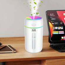 250 ml Mini humidificador para dormitorio habitación infantil plantas 7 colores de luz 28 dB Silent Air Humidifier blanco - Ver 2
