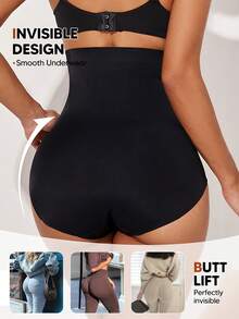 1pc Women's High Waist Shaping Panty, Seamless Tummy Control Underwear, Full Rear Coverage