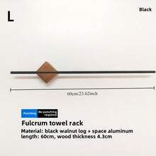 Toallero de madera de nogal ajustable y deslizante, disponible en dorado o negro - Ideal para la decoración y el almacenamiento del baño, sin necesidad de perforar/ajuste universal, fácil instalación - Estilo minimalista y de lujo, duradero, barra de toallas montada en la pared, accesorio de baño creativo - Multicolor - Ver 9