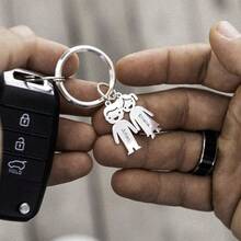 Collar con nombre personalizado para niños, llavero de plata esterlina - Encanto personalizado grabado para niño/niña - Regalo de Navidad - 1 encanto - Ver 5