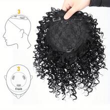 8英寸单片装短卷发假发片发夹式假发片，适合稀疏脱发人士，可作发饰使用。 - 彩色 - 查看 4