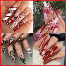 100Pcs Christmas Candy Cane Nail Charms Christmas Candy Nail Rhinestone Colorful Christmas Candy Cane Resin Nail Accessories Jewelry Gems Cute Winter Xmas Nail Supplies For Women Manicure Decoration,Blue - Blue - 查看 8