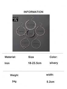 4pcs/5pcs/6pcs Set Minimalist Punk Metal Chunky Chain Bracelet Set, Suitable For Dates, Parties, Gifts, Daily Wear - 16575-silver - View 13