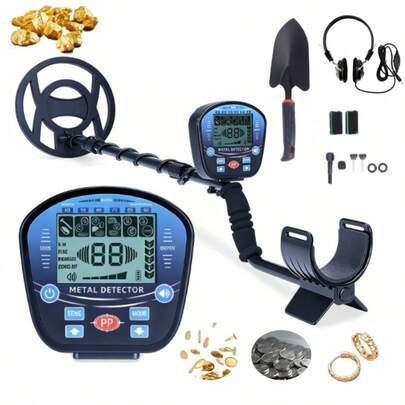 Detector de metales profesional para adultos, visualización LCD,  for Adults & Kids with LCD Display,Alta Precisión Ajustable Impermeable con Pantalla LCDdetector dorado, 5 modos y vástago ajustable