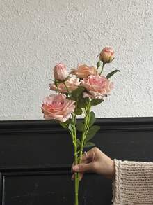 3pcs Vintage Style Artificial Rose Flowers, Decorated With Lifelike Blooms And Buds, Valentine's Day Gift - Multicolor - View 20