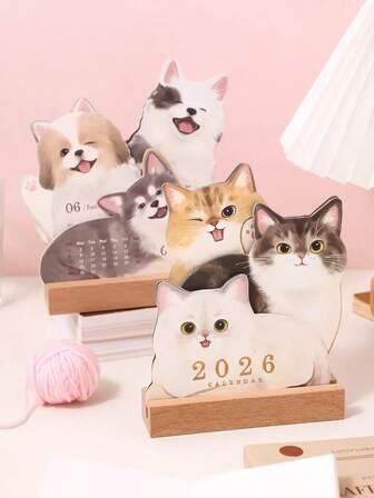 1 pieza Calendario lindo de gatito - Planificador mensual, que cubre de enero a diciembre de 2026, es un regalo ideal para familias, oficinas, escuelas, amantes de los gatos y propietarios de mascotas. Presenta un tema de gatito juguetón, papel grueso y resistente, diseño en inglés y una herramienta de gestión del tiempo de escritorio para la temporada de regreso a clases.