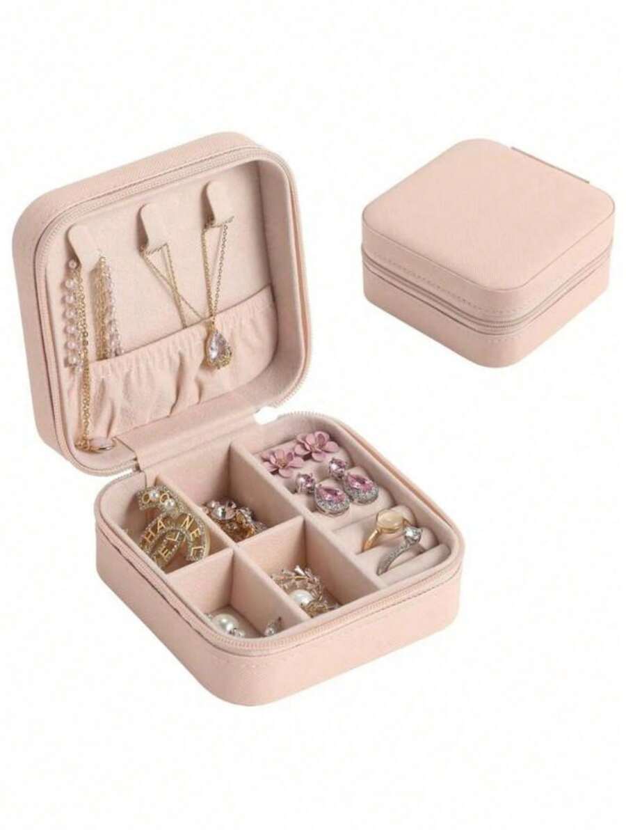 Organizer da viaggio per gioielli, organizer per gioielli, scatola portatile per gioielli, piccola scatola portagioie da donna, scatola portaoggetti multifunzionale per gioielli, scatola portaoggetti per cosmetici, scatola portaoggetti per smalti, scatola portagioie compatta, portaorecchini, portacollanee, portaanelli, accessori da viaggio, scatola portaoggetti per pennelli trucco, scatola portaprofumi, decorazione per la stanza del trucco