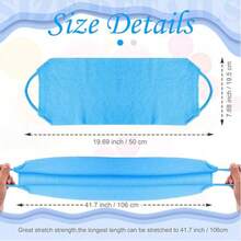 1pc Men's Exfoliating Bath Towel, Long Strap Loofah Scrubber, Nylon Back Scrubber, Elastic Drawstring Nylon Thick Back Scrubber For Exfoliating, Unisex Bath Towel - Multicolor - View 3