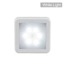 1pc Square Motion Sensor Night Light, LED Auto Sensor Wall Lamp, Battery Powered, Home Decor For Bedroom, Room, Corridor, Staircase, Bedside Cabinet, Wardrobe, Sensor Night Light, Staircase And Bathroom Sensor Light - Square - View 14