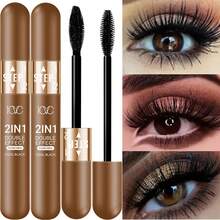 二合一防水3D黑色睫毛膏 - 持久不晕染，滋润保湿，自然卷翘，浓密丰盈睫毛 - 二合一睫毛膏1支 - 查看 1