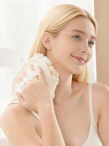 1pc Multi-Function 3-Finger Puff Bath Sponge, Ladies Bubble Bath Scrubber, 2-In-1 Exfoliating Bath Ball, Portable, Rich Lather, Exfoliating, Hanging Design, Sunflower Shape, Suitable For Daily Bathing, Hotels, Spas - Multicolor - View 5