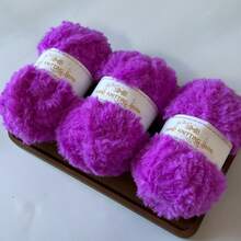 3 Groups Of 50g, Total 150G Faux Fur Yarn [1387] Feather Yarn Thread Skeins, Suitable For Weaving Hats, Scarves, Home Products, 100% Polyester, Approx. 32m/34 Yards Per Skein