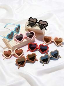 一副独特的爱心卡通太阳镜，情人节新款设计 - 彩色 - 查看 1