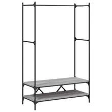 Clothes Rack With Shelves Grey Sonoma Engineered Wood - Grey - View 3