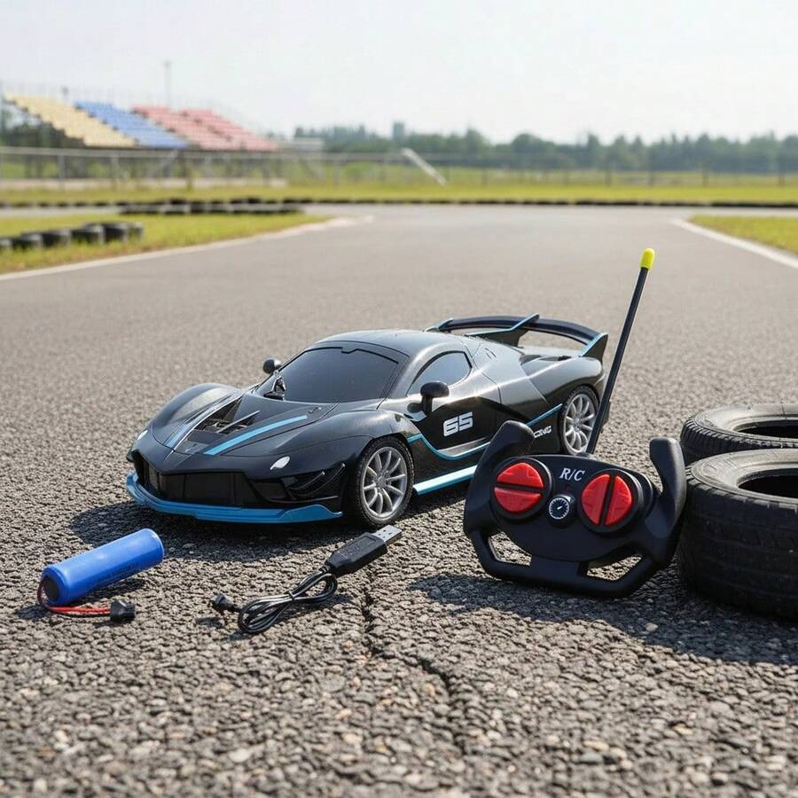 TendenciaCarro Control Remoto Recargable Para Niños Coche Juguete1:18Calidad premium - Negro - Ver 1