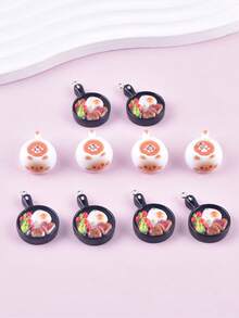 10pcs/Pack Mixed Coffee Cup Resin Pendant, Suitable For Women DIY Jewelry Making - Multicolor - View 6