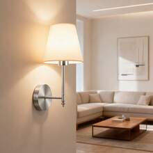 2pcs Wireless Fabric Wall Lamp, RGB Color Changing, Remote Control Dimmable, Touch Switch Detachable, Bedroom Living Room Atmosphere Decor Light (Gold/Black/Chrome) - Multicolor - View 9