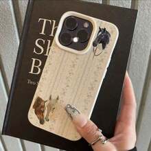 Floral Striped Horse Pattern Suitable For Iphone 16 Pro Max Phone Case, Compatible With For Iphone 17/15 Pro Max/14/16 Plus/15/13 Pro/12/11, Minimalist TPU, Shockproof, Stylish Protective Cover With High AestheticSuitable For IPhone 17 Air - 米色 - 查看 10