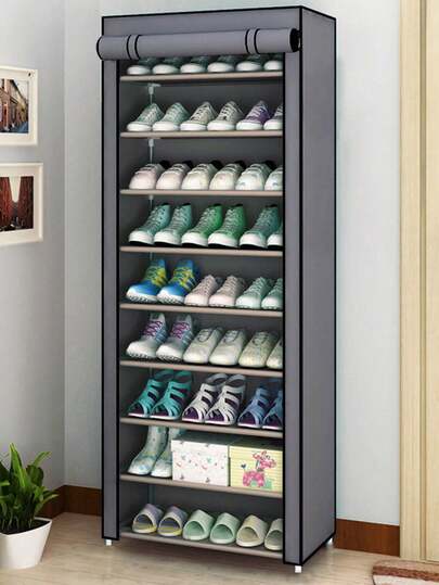1pc Multi-Layer Non-Woven Fabric Shoe Rack, No Installation Required, Space Saving, Suitable For Dorm Entrance