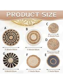 1-7 Kiểu Giỏ Treo Tường Thủ Công Boho Làm Từ Cỏ Biển, Giỏ Treo Tường Hình Tròn Phong Cách Bohemian Trang Trí Phòng Theo Phong Cách Nông Trại Mộc Mạn, Nhiều Kích Cỡ, Hoàn Hảo Cho Quà Tặng Ngày Thánh Patrick, Lễ Phục Sinh, Lễ Eid, Quà Tặng Ngày của Mẹ, Đồ Dùng Cho Tiệc Cưới & Tiệc Độc Thân - Nhiều màu - Xem 8