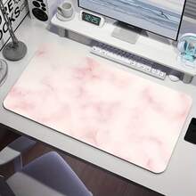 1pc Extra Large Pink & White Marble Pattern Gaming Mouse Pad - Extended Non-Slip Rubber Base, Marble Texture Wrist Rest, Suitable For Desktop/Laptop, Office And Gaming, Minimalist Style, Fits All Computers (Ideal Gift) - Multicolor - View 6