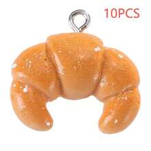 10pcs Mixed Resin Simulated Bread Design Bracelet Charms For Diy Jewelry Making, Keychain Decoration - Mixed Bread - View 14