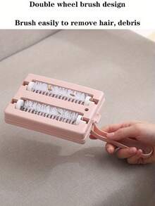 1pc Dual Roller Dust Cleaning Brush, Dual Roller Dust Cleaning Brush, Carpet Cleaning Vacuum Brush, Multi-Function Fabric Lint Remover Brush, Bedding Cleaning Brush, Extended Handle Carpet Brush, Sofa Static Dust Removal Bed Brush - Multicolor - View 7