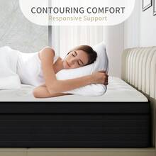 8/10/12/14 Inch Twin Full Queen King Hybrid Mattress In A Box Medium Firm Memory Foam And Pocket Spring - 深灰色 - 查看 3