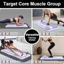 XGHTabla Multifuncional para Abdina Tabla de Pilates Máquina 4 en 1 Ejercicio de Tabla Abdinal Equo esional de Pilates para es Mujeres - Prpura - Ver 4