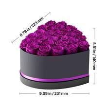 Forever Flowers, 27 Preserved Roses In Heart Shape Box, Eternal Flowers Immortal Bouquet Birthday Present For Women Her Wife Mothers, Anniversary, Valentine's Day,Christmas, Purple - Purple 27 Roses Heart Shape Box - View 10