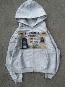 2025 New Y2k American Retro  Zipper Cardigan Street Style Printing Men's And Women's Same Hoodie Wholesale - 3 - 查看 2