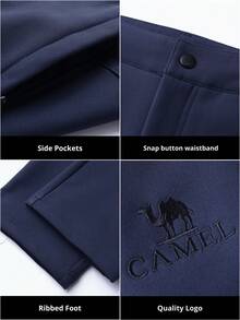 CAMEL CROWN Men's Soft Shell Fleece Lined Casual Sweatpants, Warm, Windproof, Waterproof, Anti-Static, Suitable For Autumn/Winter - Dark Blue - View 4